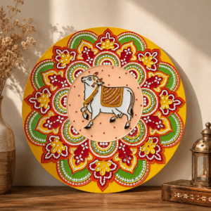 Kalasakhi Nandi Mirror Lipan Art Wall Decor