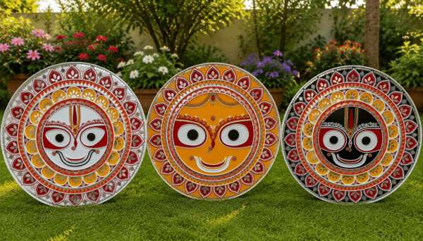Kalasakhi Wall Decor Set of 3 Handcrafted Jagannath Lippan Art
