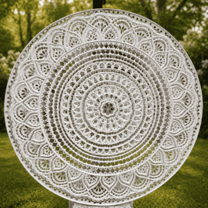 Handcrafted White Mandala Wall Plate