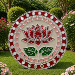 Kalasakhi Handcrafted Lotus Lippan Art Wall Plate