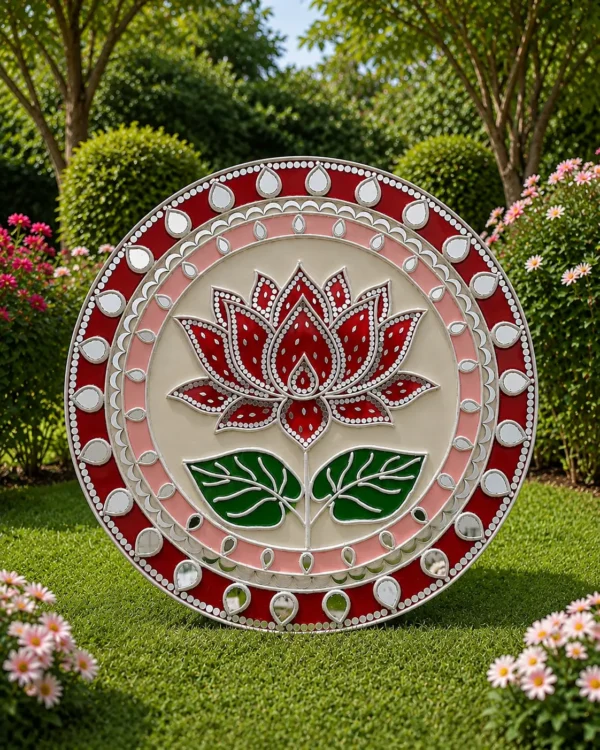 Kalasakhi Handcrafted Lotus Lippan Art Wall Plate