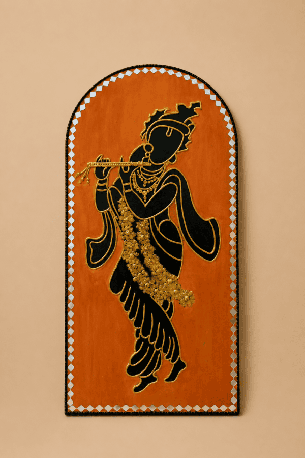 Kalasakhi Handcrafted Krishna Silhouette Wall Panel