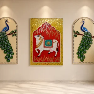 Cow & Mandala Lippan Art Wall Decor Set of 3