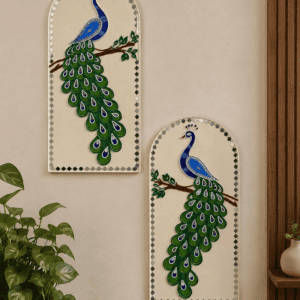 Royal Peacock Lippan Art Wall Decor Set of 2