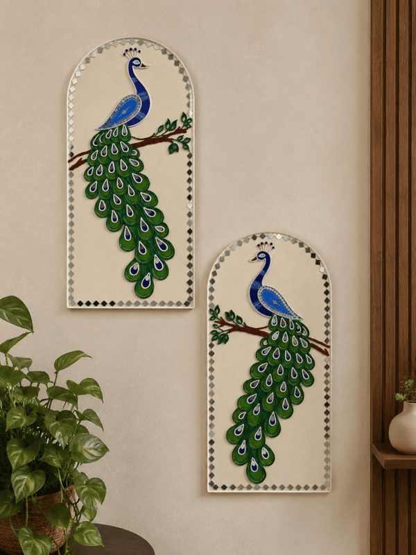 Royal Peacock Lippan Art Wall Decor Set of 2